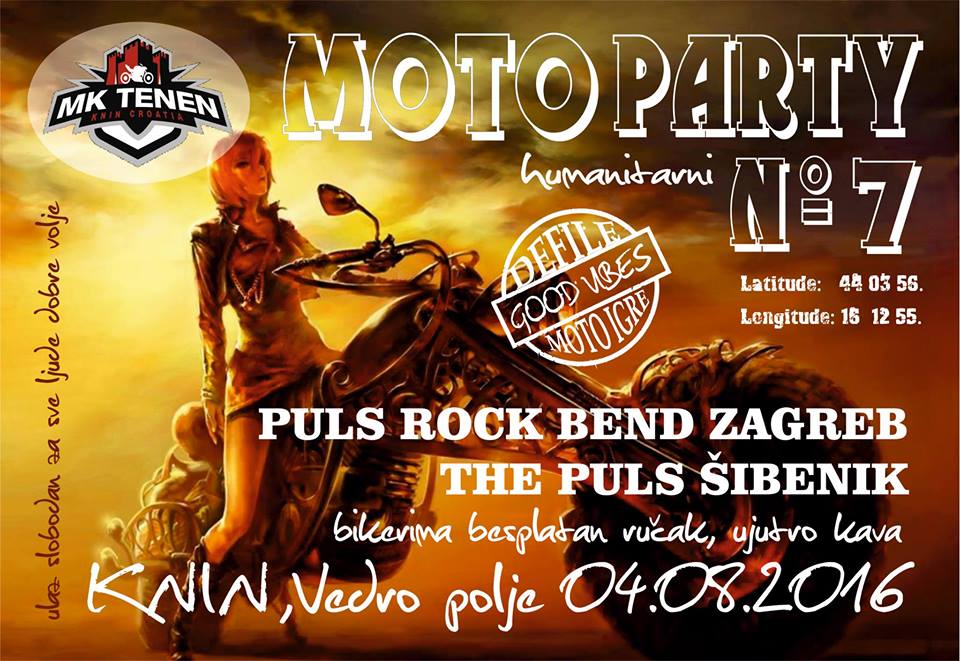 U četvrtak 4. kolovoza VII. Moto Party na Vedrom polju