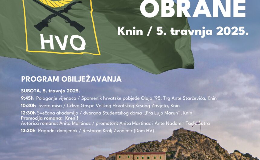 GRAD KNIN- Program obilježavanja 33. godišnjice osnutka HVO-a GRAD KNIN- Program obilježavanja 33. godišnjice osnutka HVO-a