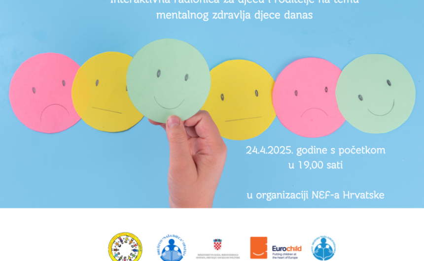 Interaktivna radionica za djecu i roditelje na temu mentalnog zdravlja djece danas