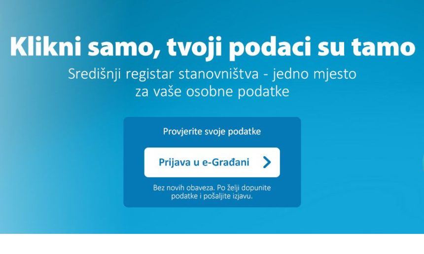 Poziv građanima na provjeru podataka u Središnjem registru stanovništva