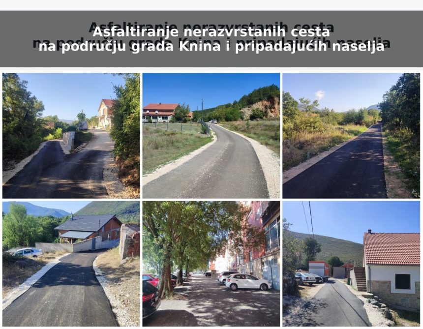 Asfaltiranje nerazvrstanih cesta na području grada Knina i pripadajućih naselja